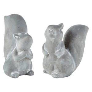 Set 2 figurine decorative de Crăciun KJ Collection Squirrel, gri