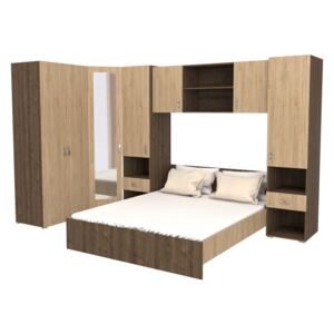 Set Dormitor Madrid, Stejar Bronz/Lemn Natural