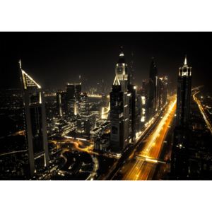 Buvu Fototapet vlies: Dubai la noapte (1) - 184x254 cm