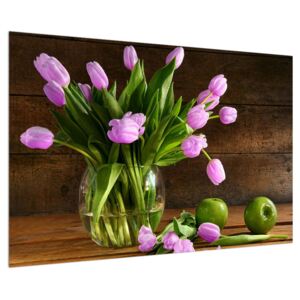 Tablou cu lalele violete în vază (K012155K9060)