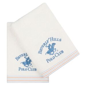 Set Prosoape De Baie Beverly Hills Polo Club White, 100% bumbac, 2 bucati, alb, 70x140 cm