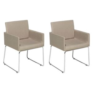 Set de 2 scaune GOMEZ, Bej, 54 x 47 cm