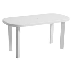 Masa pentru gradina Garden, plastic, ovala, 6 persoane, 140 x 70 x 70 cm, alba