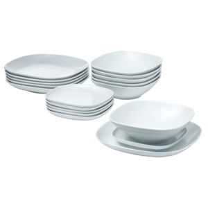 Set farfurii rotunde din portelan, 18 piese, Alb