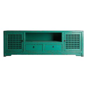Comoda TV verde din lemn de pin Jinan Vical