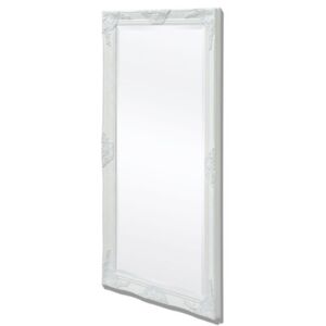 Oglindă verticală în stil baroc 120 x 60 cm alb