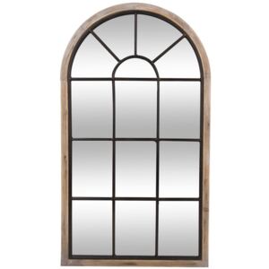 Oglinda cu vitralii Atmosphera Créateur d'intérieur, 106.5 x 60 cm, Lemn de brad/sticla, Negru/Maro/Argintiu