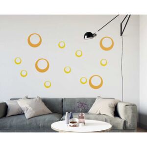GLIX Decorative circles - autocolant de perete Galben 95 x 65 cm
