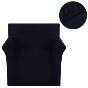 Husă elastică pentru canapea, bumbac jersey, negru