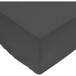 Cearșafuri pliabile din bumbac, 200 x 200 cm, negru, 2 buc