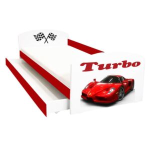 Pat copii Ferrari Turbo cu sertar 144x75