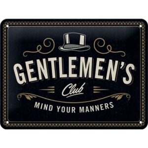 Buvu Placă metalică: Gentlemen's Club - 15x20 cm