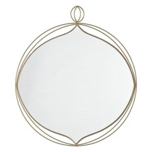 Oglinda de perete cu rama rotunda din fier auriu Zaira