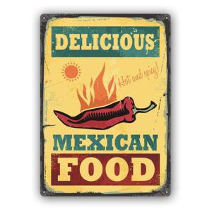 CARO Tablou metalic - Retro - Mexican Food 30x40 cm