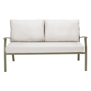 Canapele gradina Ethimo Elisir 2 Seater Mud Grey with Nature White Seat & Back Cushions