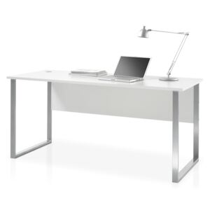 Masa de birou din pal si metal, Luxury Alb, L170xl73xH76 cm