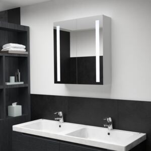 Dulap de baie cu oglindă și LED, 62 x 14 x 60 cm