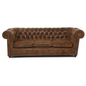 Canapea cu 3 locuri Kare Design Oxford Vintage, maro