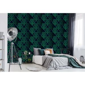 Fototapet GLIX - Floral Pattern Green 2 + adeziv GRATUIT Tapet nețesute - 368x254 cm