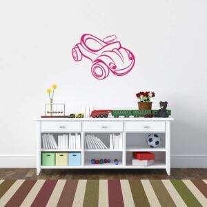GLIX Little car - autocolant de perete Roz 90 x 65 cm