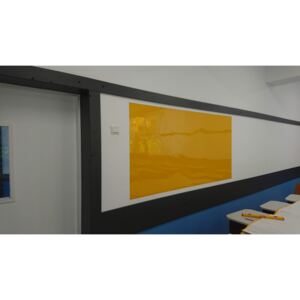 Folie autocolanta magnetica de tip whiteboard - culoare galben - 100x100 cm
