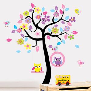 Sticker decorativ copii - Bufnite in leagan