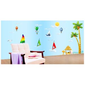 Sticker decorativ copii - Barcute langa insula