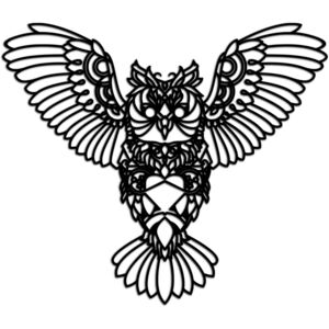 Decoratiune perete - monoline owl design