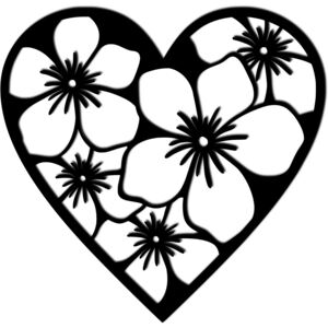 Decoratiune perete - heart with big flowers