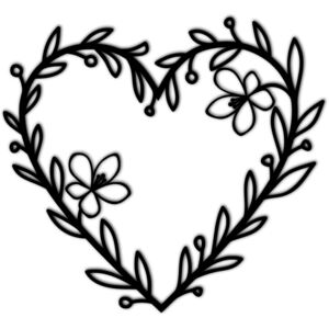 Decoratiune perete - heart and flowers design