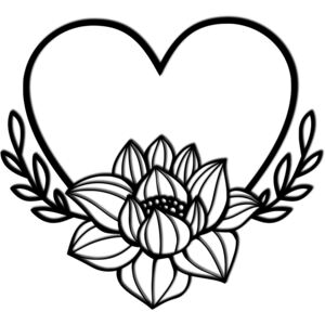 Decoratiune perete - heart and lotus flower