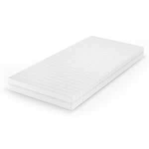 Saltea din spuma rece OEKO-TEX, 7 zone, alb, 80 x 200 x 16 cm