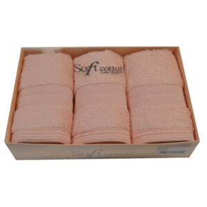 Set cadou prosoape mici DELUXE, 3 buc Roz / Pink