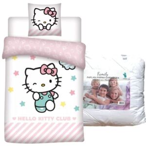 Set lenjerie de pat Hello Kitty (steluțe)