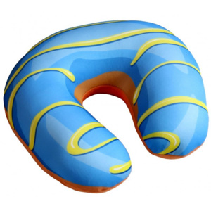 Pernă voiaj Donut, albastru, 30 x 30 cm