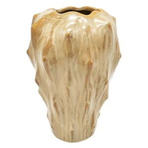 Vază din ceramică PT LIVING Flora, înălțime 23,5 cm, maro nisip