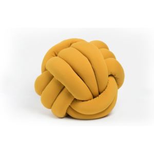 Pernă Knot Decorative Cushion, ⌀ 45 cm, galben muștar