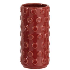 Vază din ceramică J-Line Spheres, înălțime 23 cm, roșu
