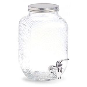 Borcan cu robinet transparent/argintiu din sticla si metal 3700 ml Mariam Zeller