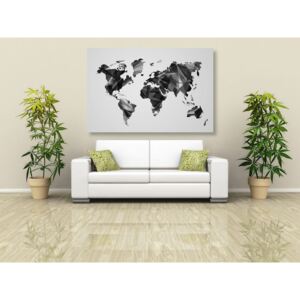 Tablou harta lumii în design grafic vectorial în design alb-negru