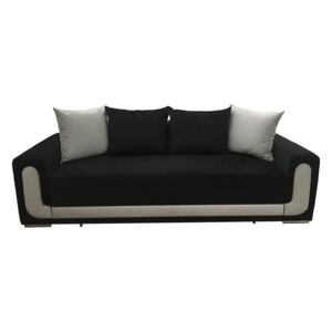 Canapea extensibilă elegantă, negru gri, saltea relaxa și ladă depozitare - EVA