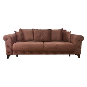 Canapea extensibilă 3 locuri, roz pudră - model RIVA