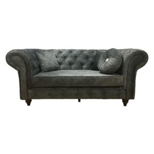 Canapea fixă 2 locuri, gri - model CHESTER