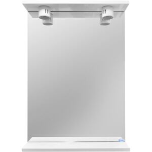Oglinda baie Savini Due model 900E/00, 2 becuri, MDF, alb