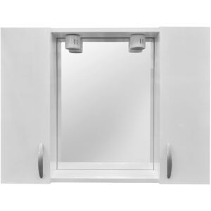 Oglinda baie Savini Due model 960/00, 2 becuri, MDF, alb