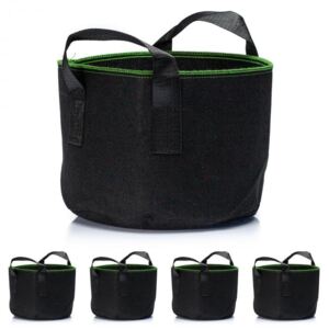 Blumfeldt Ghiveci de flori din material textil, set de 5 bucăți, 20 litri, lână, cu mânere