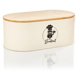 Klarstein Rök, cutie pentru pâine, tablă, capac de bambus, 33,5 x 13 x 18 cm (L x Î x l), oval