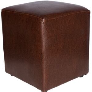 Taburet Cube tapiserie piele ecologica maro inchis IP 15611 45x38x38 cm