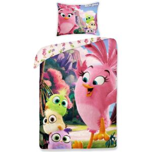 Lenjerie de pat din bumbac pentru copii Halantex Angry Birds, 140 x 200 cm