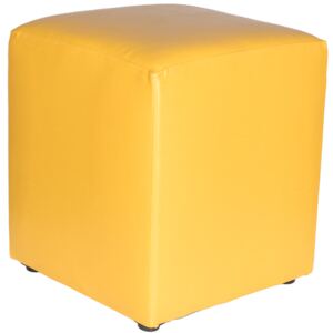 Taburet Cube tapiterie piele ecologica galben IP 22168 45x38x38 cm